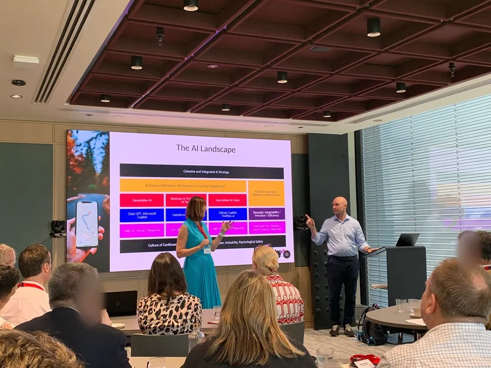 Presenting the AI landscape to a leadership team round a boardroom table
